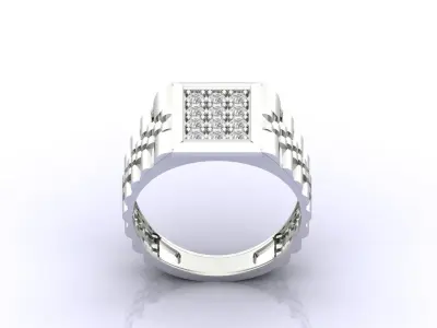 Print Ready STL 3DM  Gents Rings Diamond Men Ring  3D print model 225