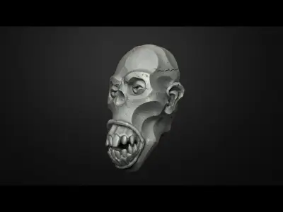 Traditional Scull Scary Scull Decor on wall fridge magnet  3D print model