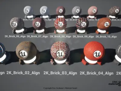 Brick World Aligned Materials 3D model