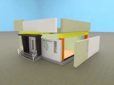 Modern precasted house 3D model