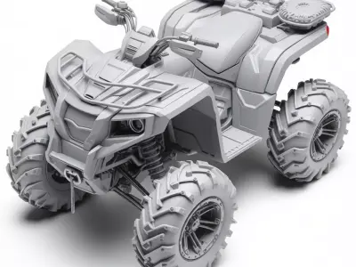 Black Stallion Off-Road ATV High-Performance Quad for Adventure Low-poly 3D model