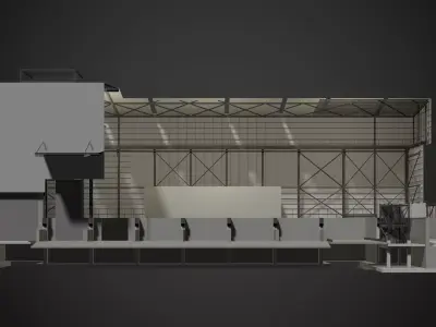 Industrial building in cutaway section 25i32 3D model