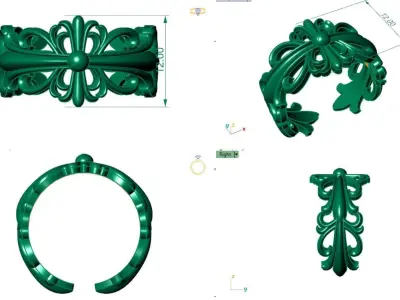 CHROME HEARTS DOUBLE FLORAL RING 3d print  3D model