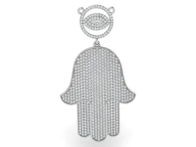 French Pave Hamsa Hand 3850 3D print model