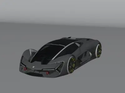 black Car 3D Blender File 3D model 3D model Low-poly 3D model