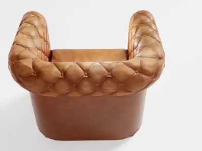 armchairA used leather az9 Low-poly 3D model