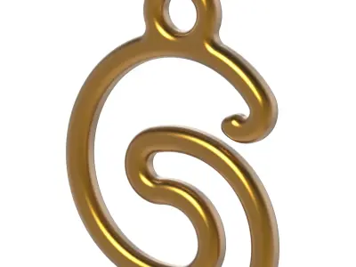 Stylish Pendant Letter G 3D print model