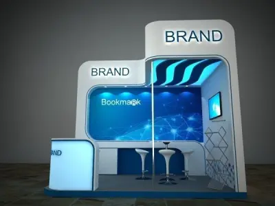 Two  side open stall 3D model