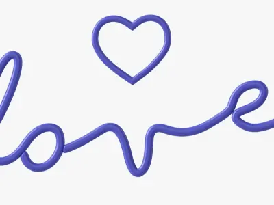 Neon led light sign 03 3D model