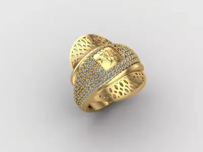 Women Ring With Stone Diamond Ready STL 3DM Models Womens Rings 3D print model buy