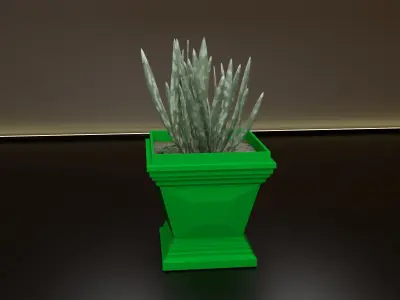 Cubic pot flower plant 3D print model