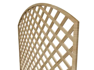 Arc wooden fence trellis for garden Low-poly 3D model