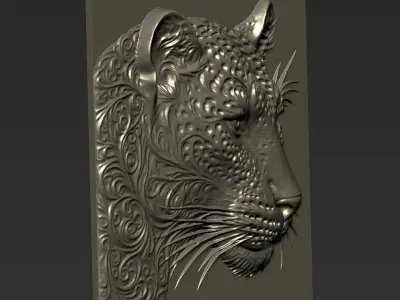 Leopard Head A69 3D print model