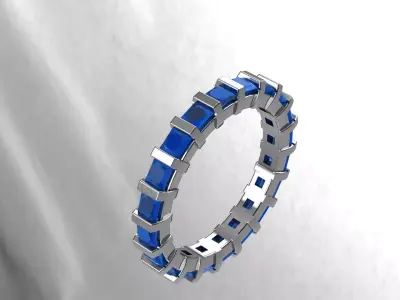 Anello con pietre quadro  3D print model