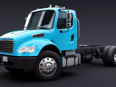 Freightliner M2 106 Day Cab truck Low-poly 3D model