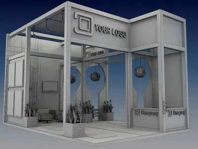 Booth Exhibition Stand a516 3D model
