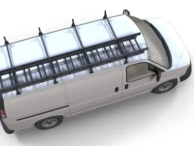 Generic utility  industrial van Low-poly 3D model