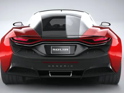 Generic Supercar v2 2020 LowPoly 3D model