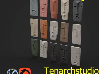 Tenarchstudio wall decor mask render ready  3D model