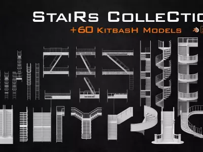 Stairs collection 3D model