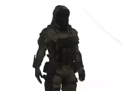 Arctic Soldier  Winter Military Character 3D Model Low-poly 3D model