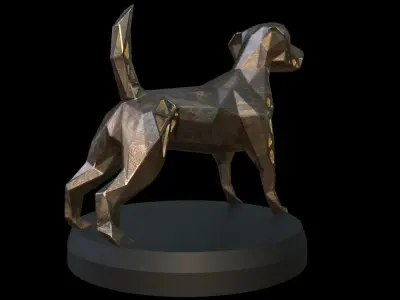 Steampunk Dog Low-poly 3D model