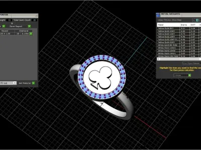 Card Clubs ring model 605 3D print model