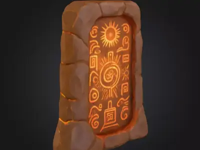 Ancient Sun Tablet Low-poly 3D model