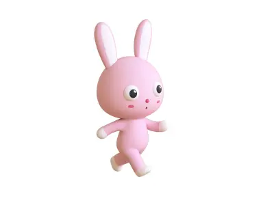 Cute Bunny Rabbit 01 - Rigged and Animated  Low-poly 3D model