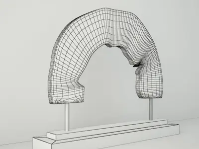 Wooden Decoration on Stand 3D model