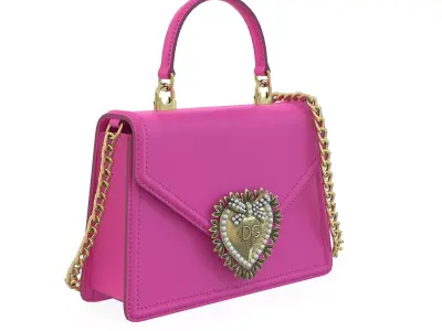 Dolce Gabbana Devotion top-handle Bag Pink Leather Low-poly 3D model