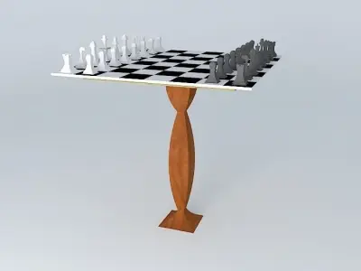 chess board on table Free 3D model