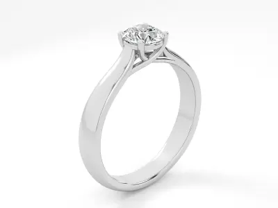 Round Diamond Engagement Ring 3D print model