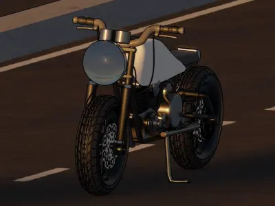 motorcycle on bridge 3D model