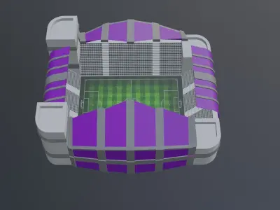 Football Stadium - Purple Low-poly 3D model