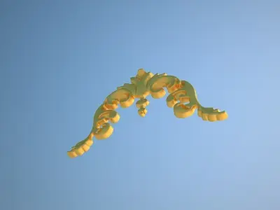 Western flowers 3d model DD1 classical Luxury gold mirror frame 3D model