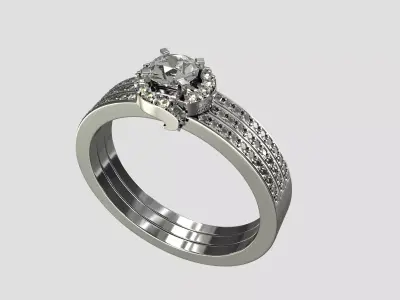 Diamond Ring with Materials  3D model
