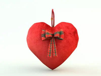 Pillow - Heart Red 3D Model 3D model