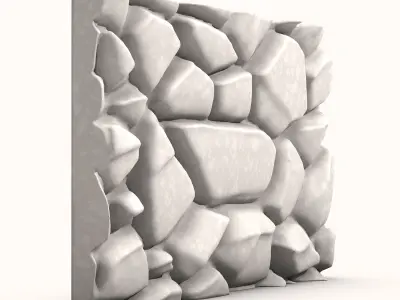 Uneven Stone Slab Wall Kit 3D model