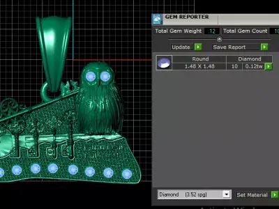  Owl Gold Pendant  3D print model