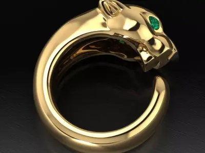 Panter Ring 3DM STL OBJ model for 3D printing and CNC 3D print model