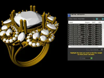 Luxury Sapphire and Diamond Cluster Gold Ring   JEWELRY 3D print model