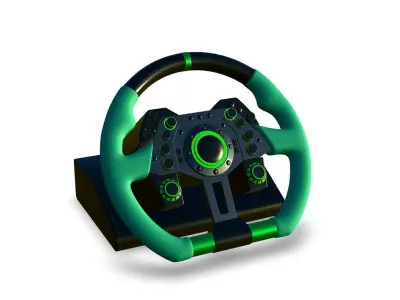 Racing Steering Wheel Low-poly 3D model