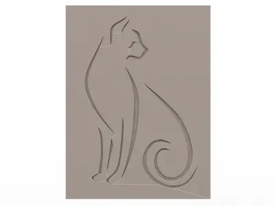 Cat Frame Decoration Low-poly 3D model