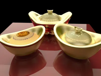 Chinese gold Ingot  3D model order