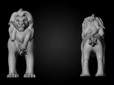 Dark Lion - Stylized Rigged Character from the Lion Pride Series Low-poly 3D model