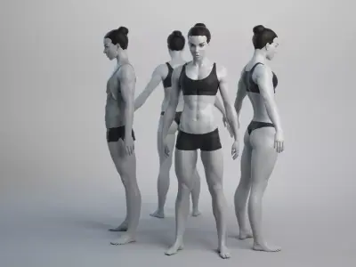 Female Basemesh 08 Low-poly 3D model