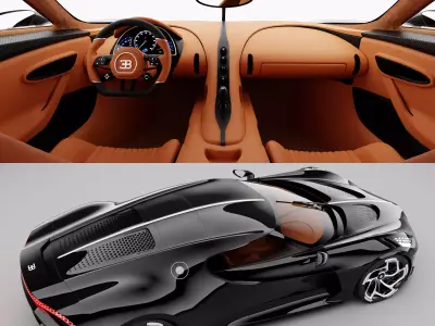 Bugatti La Voiture Noire HQ Interior Exterior 3D model
