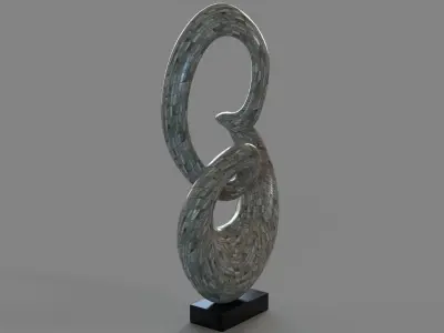 Abstract Polystone Loop Sculpture 3D model