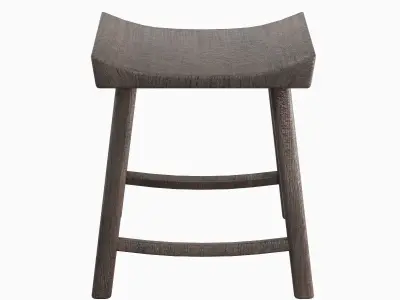 Old Wooden Chair 03 Low-poly 3D model